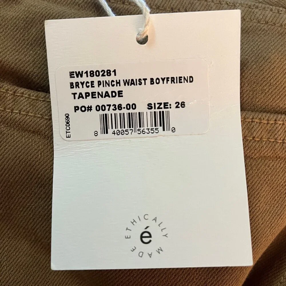 ÉTICA Bryce Pinch Waist Boyfriend in Tapenade NWT - Picture 11 of 12